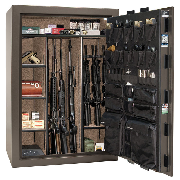 Fatboy | Extreme 6-in-One Flex Interior | Level 5 Security | 110 Minute Fire Protection | Dimensions: 60.5"(H) x 42"(W) x 27.5"(D) | Up to 60 Long Guns | Bronze Textured | Mechanical Lock - Open