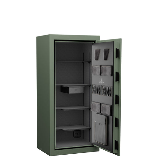 Home SE | Home Series 20 | Level 4 Security | 90 Minute Fire Protection | Dimensions: 60.5"(H) x 28"(W) x 20"(D) | Frontier Sage Textured Limited Edition Safe Colors - Open Door